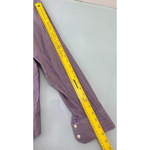 Robert Graham Shirt Mens XL Flip Cuff Floral Purple Button Up Long Sleeve - Picture 8 of 8